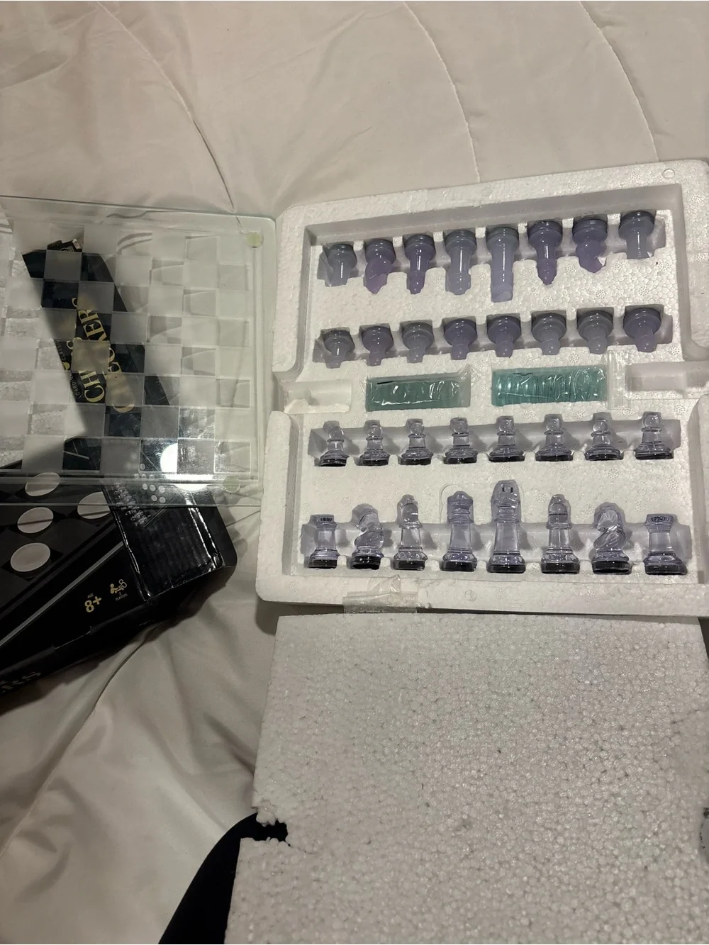 Glass Chess & Checkers, Cardinal Classics, Spin Master Games open box